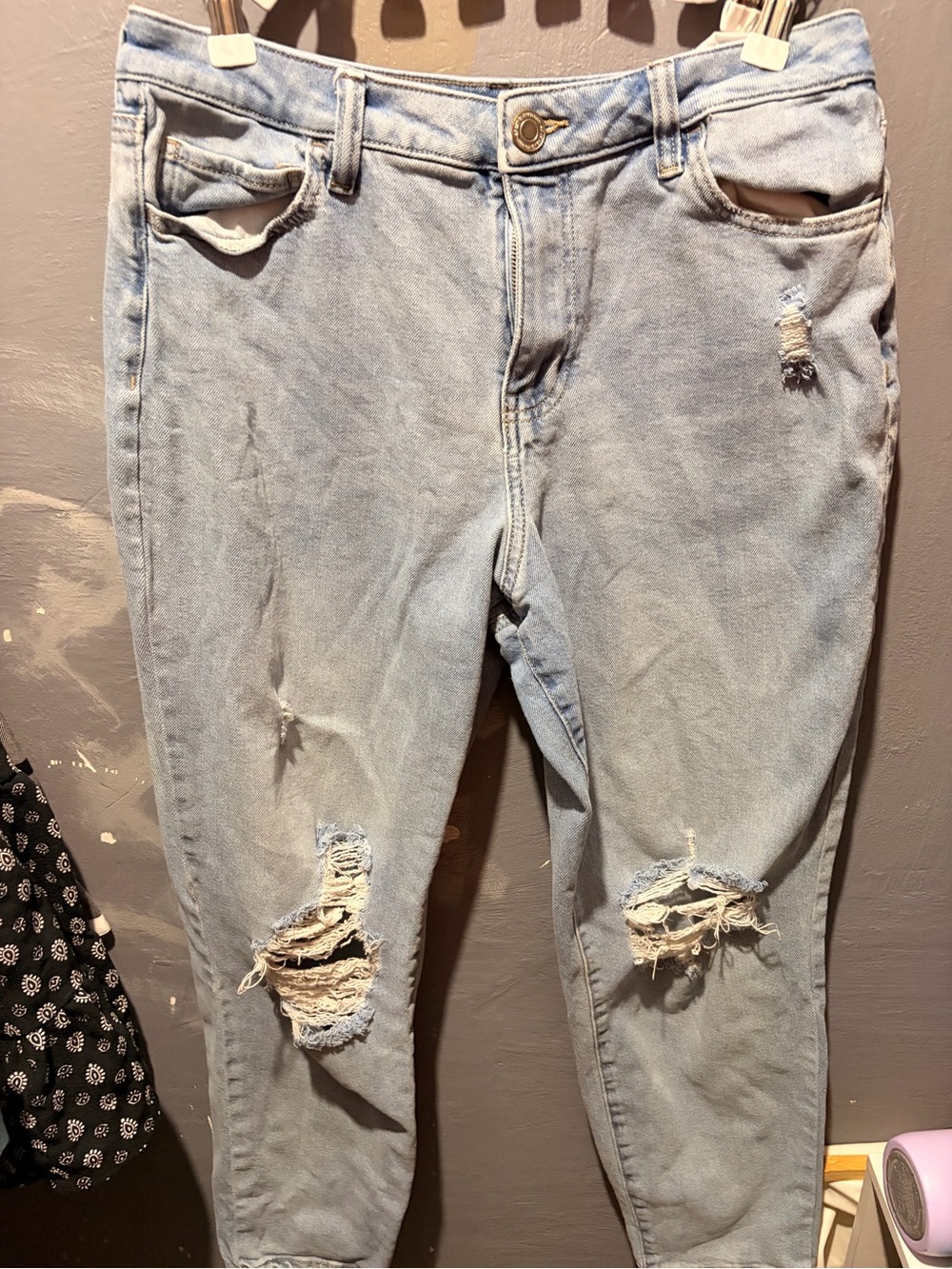 SO Light Blue Distressed Boyfriend Jeans